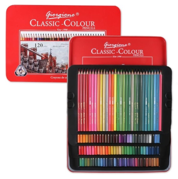 LAPICES DE COLORES CLASSIC GIORGIONE 120 COLORES CAJA METALICA 1