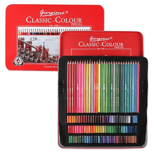 LAPICES DE COLORES CLASSIC GIORGIONE 120 COLORES CAJA METALICA