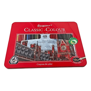 LAPICES DE COLORES CLASSIC GIORGIONE 48 COLORES CAJA METALICA