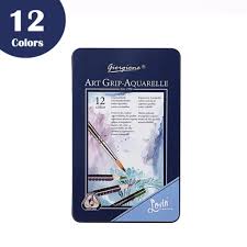 LAPICES DE COLORES GIORGIONE ACUARELABLES 12 COLORES + PINCEL CAJA METALICA 1