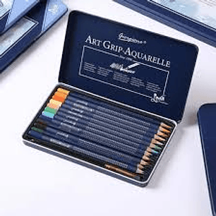 LAPICES DE COLORES GIORGIONE ACUARELABLES 24 COLORES + PINCEL CAJA METALICA