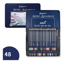 LAPICES DE COLORES GIORGIONE ACUARELABLES 48 COLORES + PINCEL CAJA METALICA 1