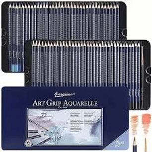 LAPICES DE COLORES GIORGIONE ACUARELABLES 72 COLORES + PINCEL CAJA METALICA