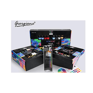 SET PINTURA ACRILICA GIORGIONE 24 COLORES 35ML+ PINCELES (AC-35-24)
