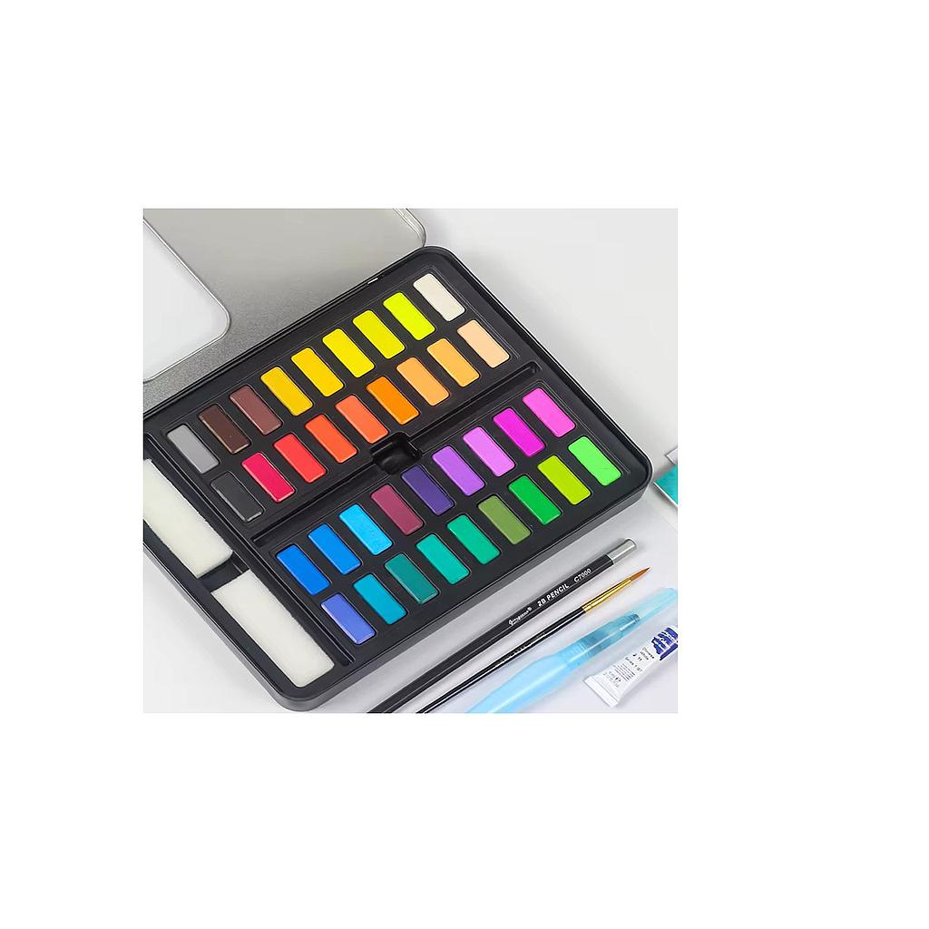 ACUARELA EN CAPSULAS GIORGIONE 36 COLORES NACARDOS + PINCELES (ZG-36) 1