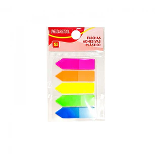 BANDERITA PROARTE PLASTICAS FLECHA 12X45MM 5 COLORES 125 HJS.