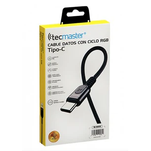 CABLE DE DATOS TECMASTER USB C CON CICLO DE RGB 1.2 MT