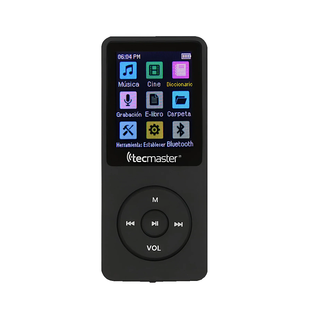 REPRODUCTOR MP3 TECMASTER C/BLUETOOTH 16GB NEGRO 1