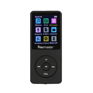 REPRODUCTOR MP3 TECMASTER C/BLUETOOTH 16GB NEGRO