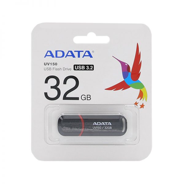 PENDRIVE ADATA 32 GB UV150 NEGRO CON ROJO USB 3.2  1