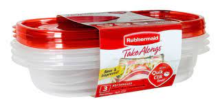 HERMETICO RECTANGULAR PACK 3    950ML. RUBBERMAID  1