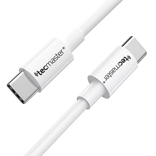 CABLE USB-C A USB-C TECMASTER 1M BLANCO 20V 100W