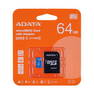 TARJETA DE MEMORIA ADATA MICRO SD 64GB V10 100MB/S UHS-I C/ADAPTADOR
