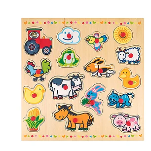 JUEGO ENCAJE GRANJA C/MANGO MADERA +2 DACTIC (D301001)