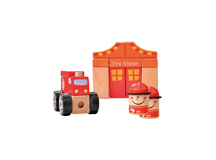 JUEGO ENCAJE DE MADERA ESTACION DE BOMBERO +18M DACTIC 1