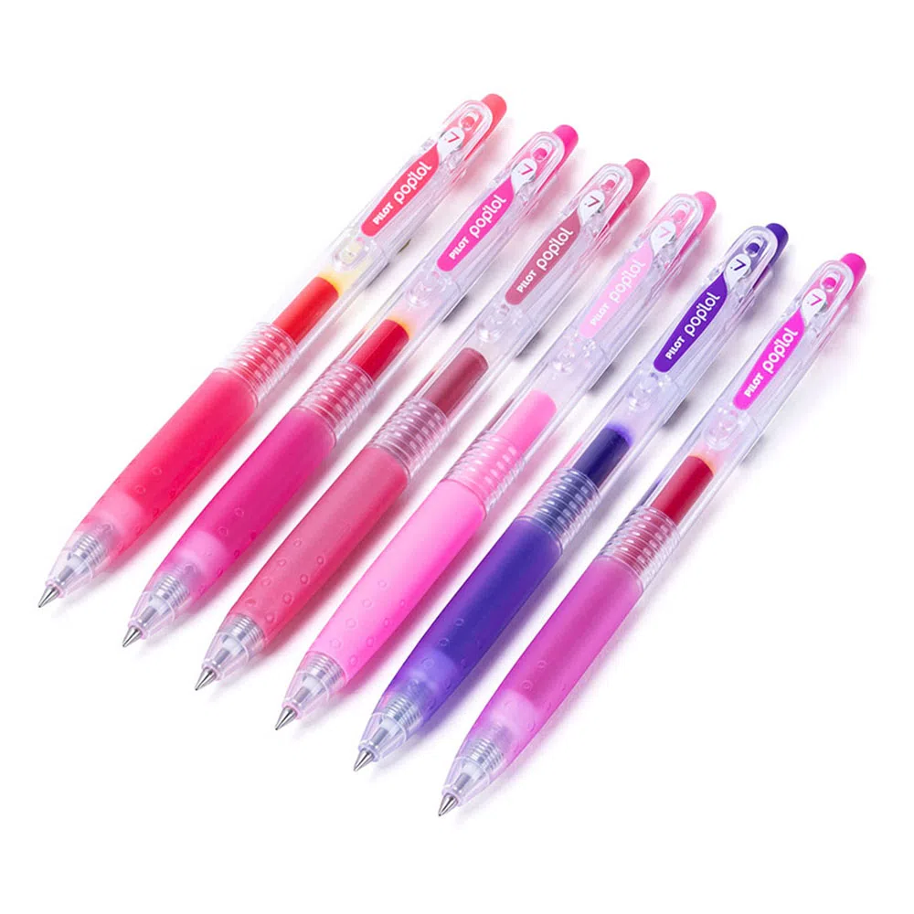 SET 6 LAPICES PILOT POPLOL ROSADOS GEL 0,7MM  1