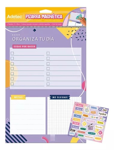 PIZARRA MAGNETICA ORGANIZADOR ADETEC DISEÑO JUVENIL 1