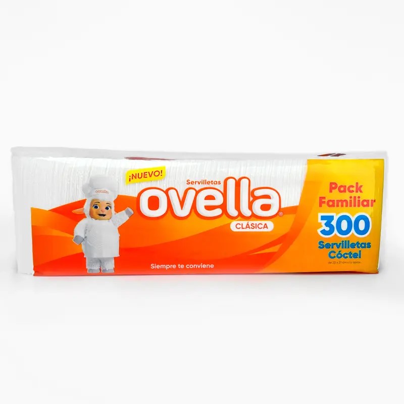 SERVILLETA OVELLA COCTEL 24X24 CMS 300 UNIDADES 1