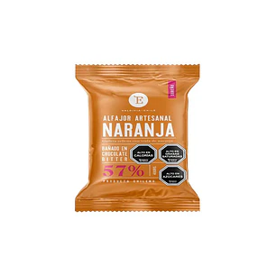 ALFAJOR ARTESANAL ENTRELAGOS CHOCOLATE  NARANJA BITTER 57% DE CACAO 1 UNID.