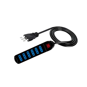 ALARGADOR MULTIPLE TECMASTER 6 ENCHUFES 3MTS NEGRO TM-800100-BK
