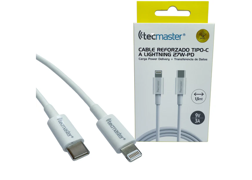 CABLE TIPO C A LIGHTNING 27W-PD REFORZADO 1,5MT TECMASTER 1