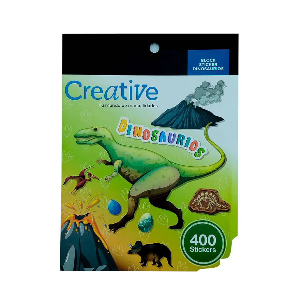 BLOCK DE STICKERS DINOSAURIO JM IMPORT 400 PZAS.  1