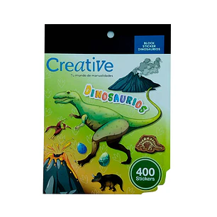 BLOCK DE STICKERS DINOSAURIO JM IMPORT 400 PZAS. 