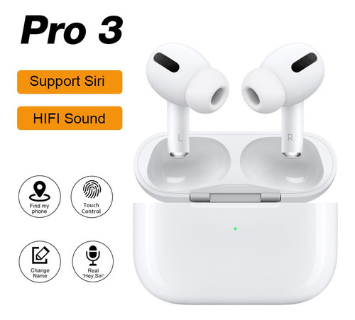 AUDIFONOS BLUETOOTH 5.0 TECMASTER HI-FI AIRPRO C/MIC BLANCOS 1