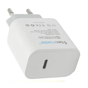 CARGADOR DE CELULAR TECMASTER CARGA RAPIDA TIPO C TM-200524 CON CABLE USB-C