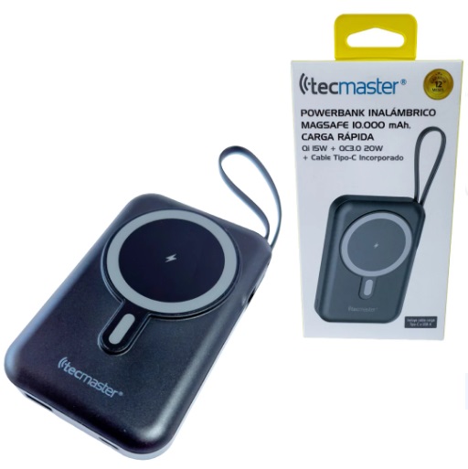 POWERBANK TECMASTER 10.000mAh USB-C 20W INALAMBRICO MAGSAFE TM-200568 1