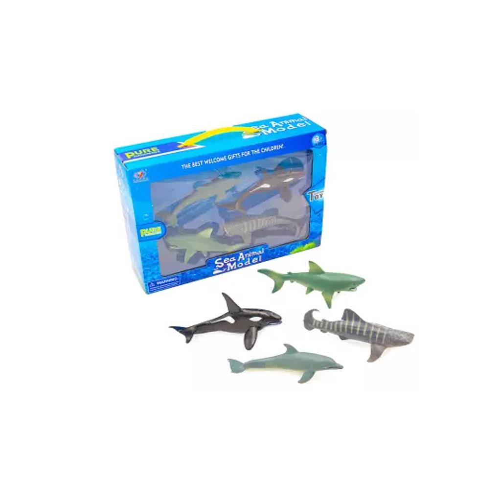 ANIMALES MARINOS 4 PZAS.GOMA MOD.2 JMI BASS598 1