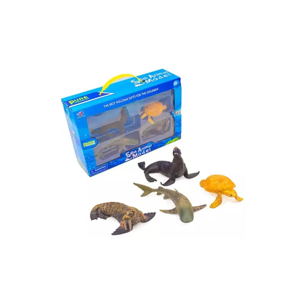 ANIMALES MARINOS 4 PZAS.GOMA MOD.1 JMI BASS597  1