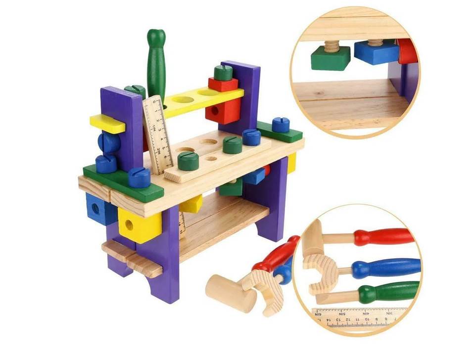 JUEGO CAJA DE HERRAMIENTAS DE MADERA 3+ JMI BAS282 1