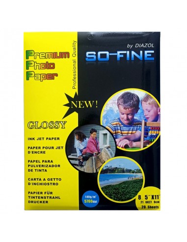 PAPEL FOTOGRAFICO DIAZOL 180GRS. 20HJS. CARTA GLOSSY 1