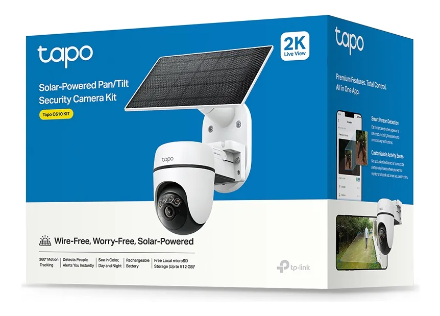 CAMARA TAPO IP EXTERIOR TP-LINK 360° C610 CON PANEL SOLAR 1296P 3MP 1