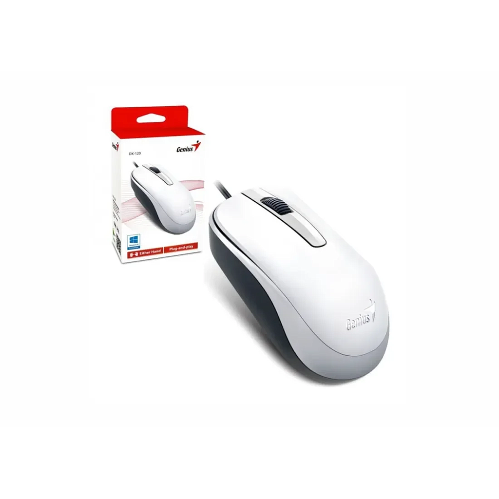 MOUSE ALAMBRICO GENIUS USB-A DX-120 BLANCO 1