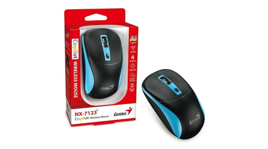 MOUSE INALAMBRICO GENIUS COPILOT NX-7123 AZUL/NEGRO  1