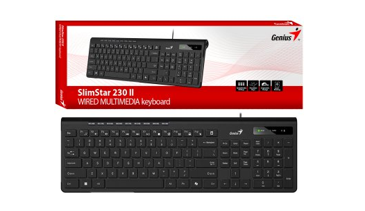 TECLADO GENIUS ALAMBRICO MULTIMEDIA COPILOT SLIMSTAR 230II 1