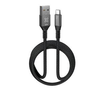 CABLE USB-A A USB-C KLIP XTREME TRENZADO  3M NEGRO 12V 30W 1