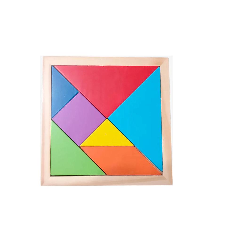 JUEGO DIDACTICO DE MADERA TANGRAM PLANO GRANDE 20 X 20CM. 7PZS. KMIX 1