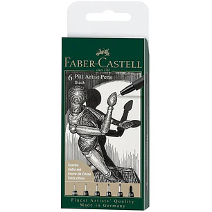 SET 6 MARCADORES PITT ARTIST PEN BLACK FABER CASTELL (167154)