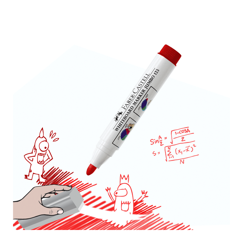 PLUMON FABER PIZARRA WINNER 123 JUMBO DESECHABLE ROJO 1