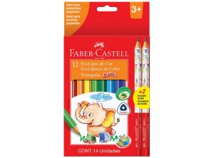 LAPICES DE COLORES FABER 12 COLORES TRIANGULAR JUMBO MAS 2 GRAFITOS 1