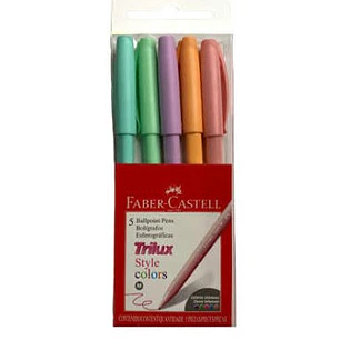 PACK LAPIZ PASTA TRILUX FABER 1.0 MEDIUM PASTEL 5 UNIDADES