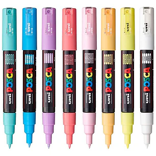 SET MARCADOR POSCA PC-1M 0.7MM 8 COLORES PASTELES