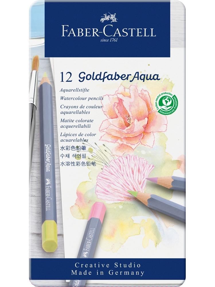 LAPICES DE COLORES ACUARELABLES GOLDFABER AQUA MINA DE 3.3mm 12 COLORES 1