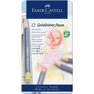 LAPICES DE COLORES ACUARELABLES GOLDFABER AQUA MINA DE 3.3mm 12 COLORES