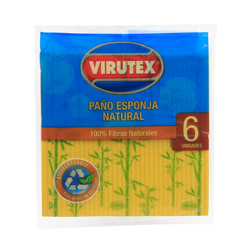 PAÑO CELULOSA VIRUTEX NATURAL X 6 UNIDADES ( CA ) 1
