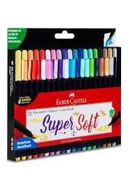 SET MARCADORES FABER CASTELL SUPERSOFT PUNTA PINCEL 20 COLORES (556020) 1