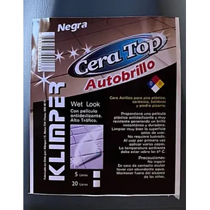 CERA NEGRA ACRILICA AUTOBRILLO KLIMPER 5 LITROS